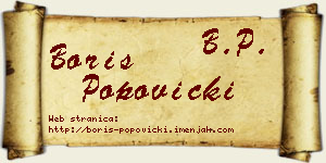 Boris Popovicki vizit kartica